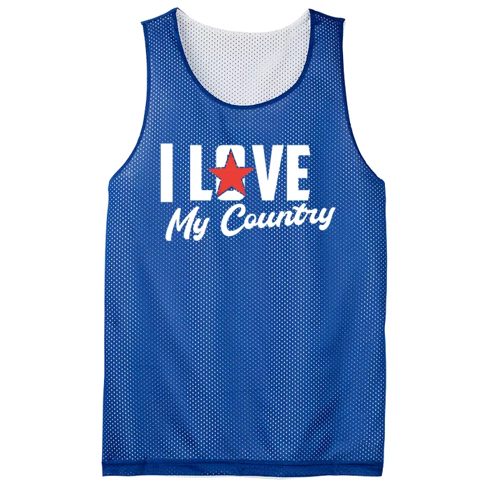 I Love My Country Awesome Freedom 4th Of July Bbq Party Gift Mesh Reversible Basketball Jersey Tank