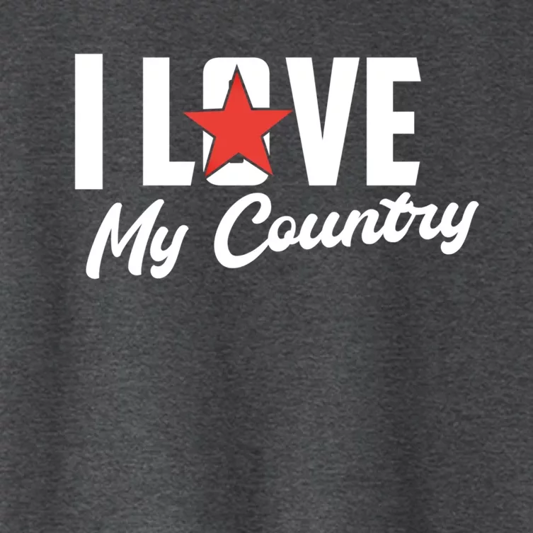 I Love My Country Awesome Freedom 4th Of July Bbq Party Gift Women's Crop Top Tee