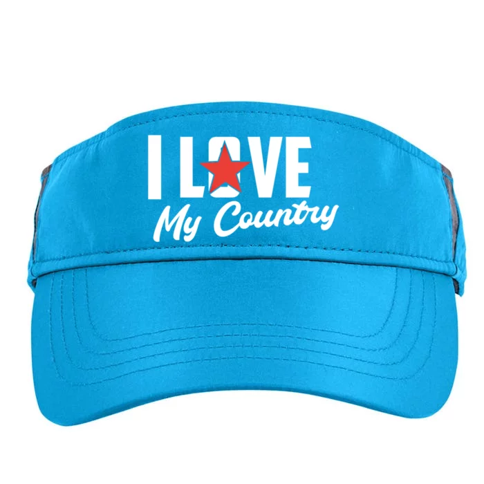 I Love My Country Awesome Freedom 4th Of July Bbq Party Gift Adult Drive Performance Visor