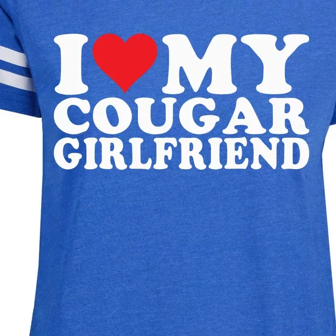 I Love My Cougar Girlfriend I Heart My Cougar Girlfriend Enza Ladies Jersey Football T-Shirt