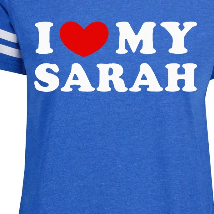 I Love My Sarah Enza Ladies Jersey Football T-Shirt