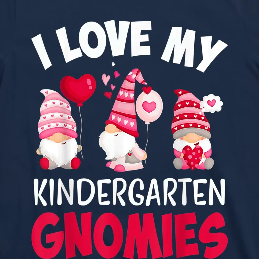 I Love My Kindergarten Gnomies Cute Valentines Day Teacher T-Shirt