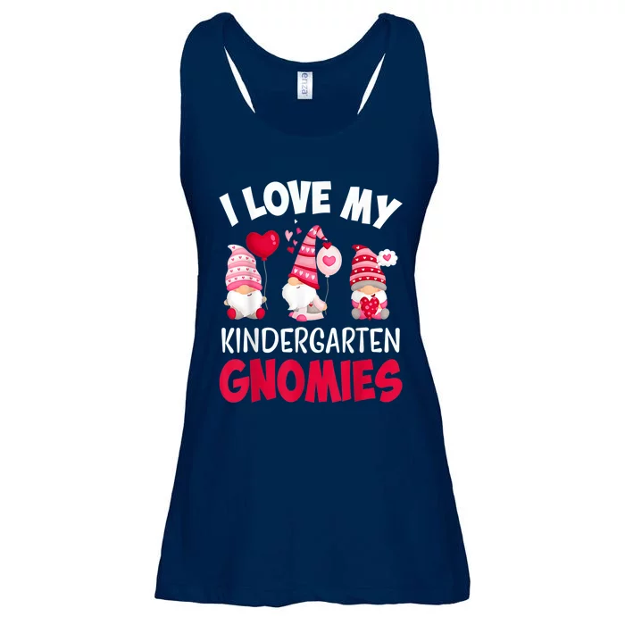 I Love My Kindergarten Gnomies Cute Valentines Day Teacher Ladies Essential Flowy Tank