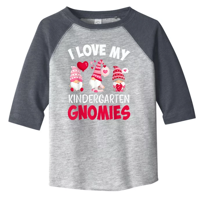 I Love My Kindergarten Gnomies Cute Valentines Day Teacher Toddler Fine Jersey T-Shirt