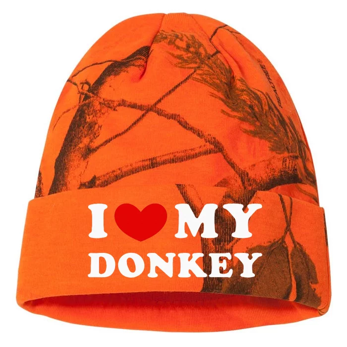 I Love My Donkey I Heart My Donkey Kati - 12in Camo Beanie