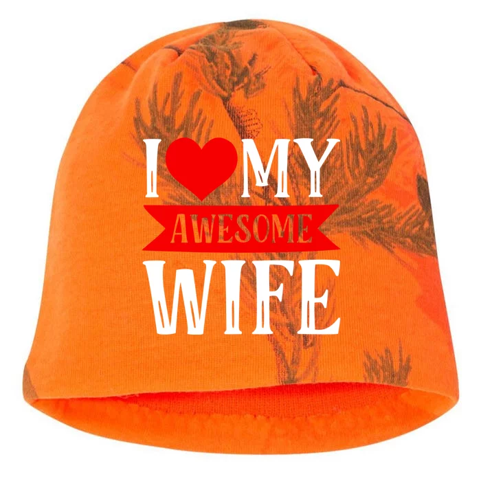 I Love My Awesome Wife Matching Couple Valentine's Day Gift Kati - Camo Knit Beanie