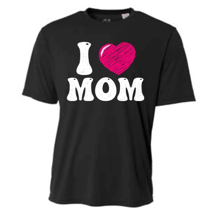 I Love My Mom Valentine's Day Mother's Day For Mother Mommy Gift Cooling Performance Crew T-Shirt