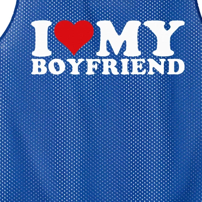 I Love My Boyfriend Bf I Heart My Boyfriend BF Mesh Reversible Basketball Jersey Tank