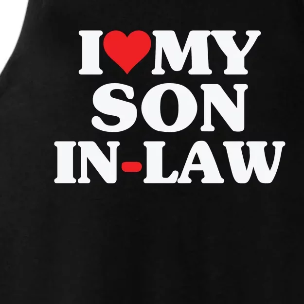 I Love My Son In Law Heart Funny Ladies Tri-Blend Wicking Tank