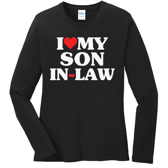 I Love My Son In Law Heart Funny Ladies Long Sleeve Shirt