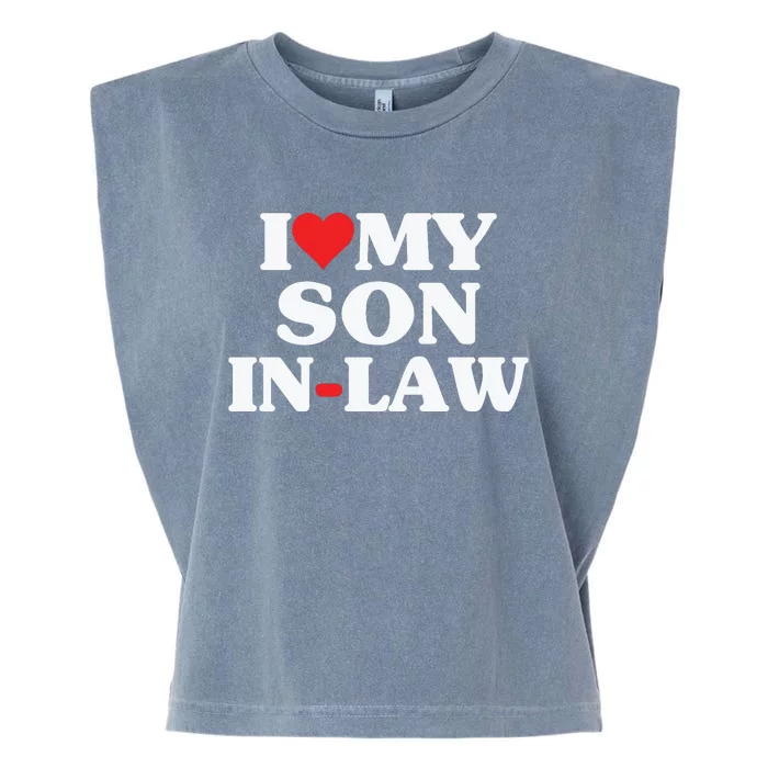 I Love My Son In Law Heart Funny Garment-Dyed Women's Muscle Tee