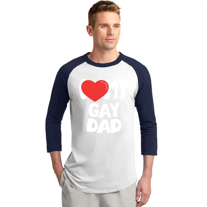 I Love My Dad Cool Gift Baseball Sleeve Shirt