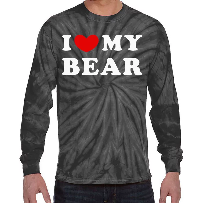 I Love My Bear I Heart My Bear Tie-Dye Long Sleeve Shirt