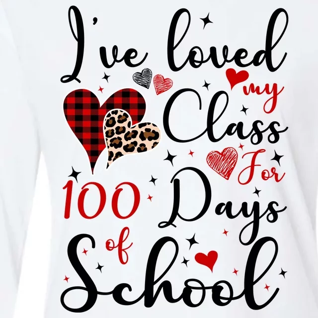 I've Loved My Class For 100 Days Of School Valentine Hearts Womens Cotton Relaxed Long Sleeve T-Shirt