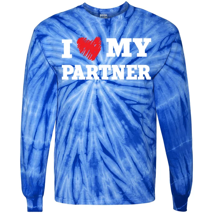 I Love My Partner Favorite Family Member Valentines Wife Great Gift Tie-Dye Long Sleeve Shirt