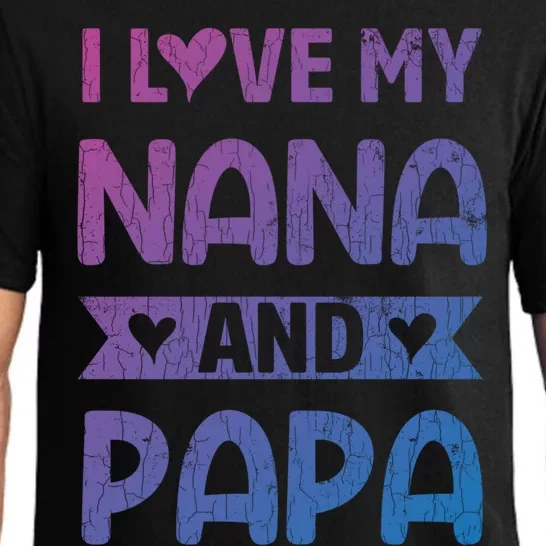 I Love My Nana And Papa Funny Grandparents Graphic Gift Pajama Set