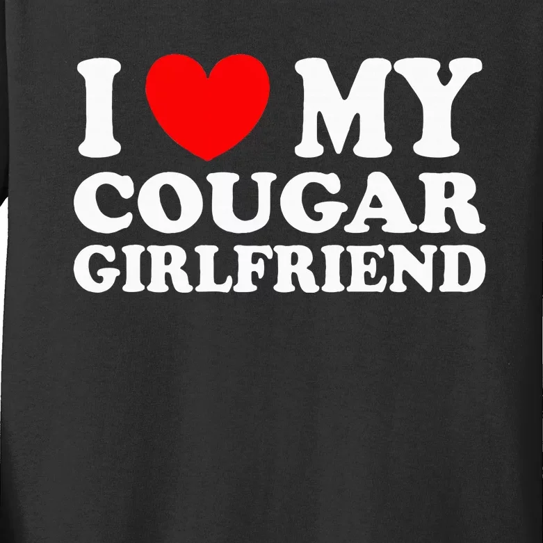 I Love My Cougar Girlfriend I Heart My Cougar Girlfriend Gf Kids Long Sleeve Shirt