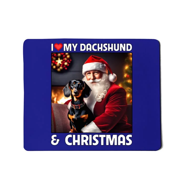 I Love My Dachshund And Christmas Lights Santa Clause Dog Meaningful Gift Mousepad