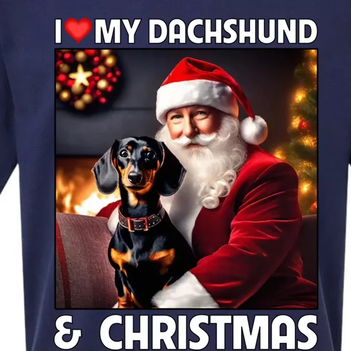 I Love My Dachshund And Christmas Lights Santa Clause Dog Meaningful Gift Sueded Cloud Jersey T-Shirt