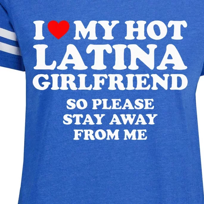 I Love My Hot Latina Girlfriend I Heart My Hot Latina Enza Ladies Jersey Football T-Shirt