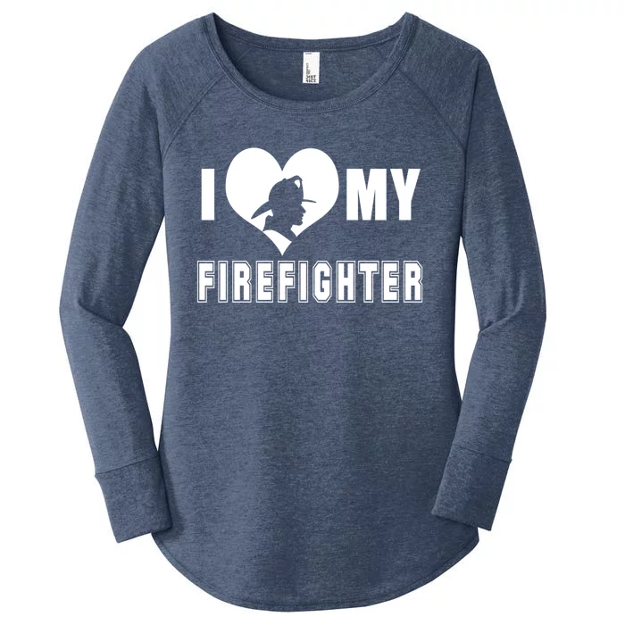 I Love My Firefighter Funny Firefighting Cool Gift Women's Perfect Tri Tunic Long Sleeve Shirt