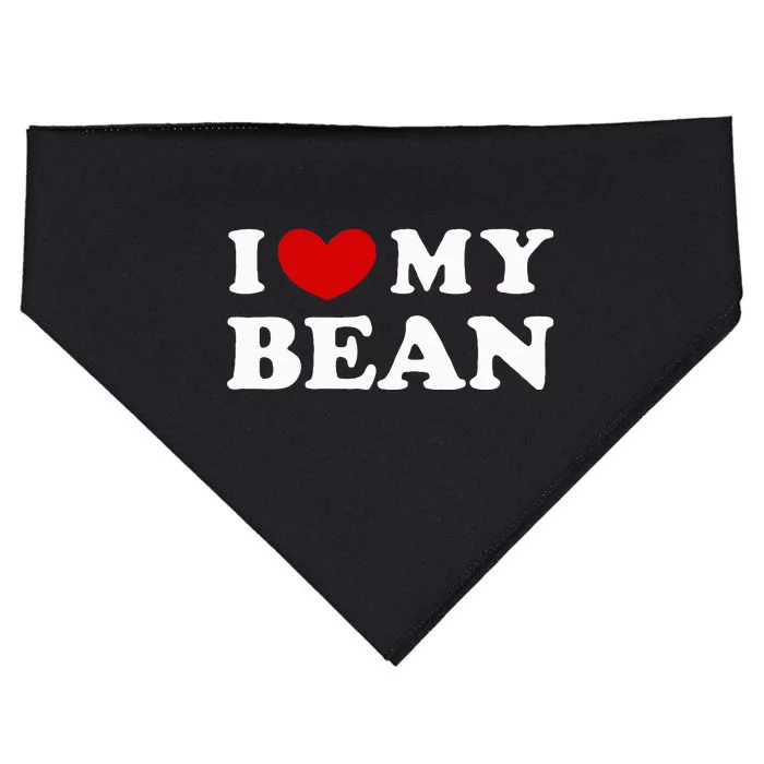 I Love My Bean USA-Made Doggie Bandana