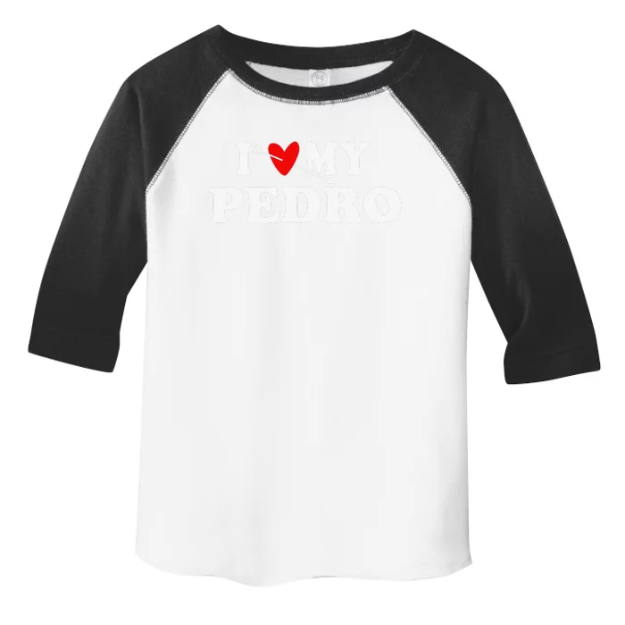 I Love My Pedro With Heart Father Day Wear For Toddler Fine Jersey T-Shirt