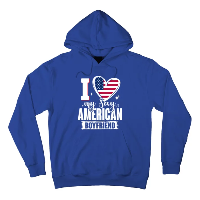 I Love My Sexy American Friend Cute Usa Flag Heart Gift Hoodie