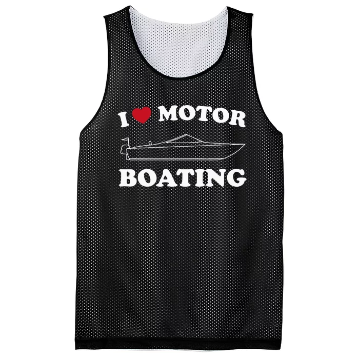 I Love Motor Boating Outfit Motorboat Lover Boater Mesh Reversible Basketball Jersey Tank