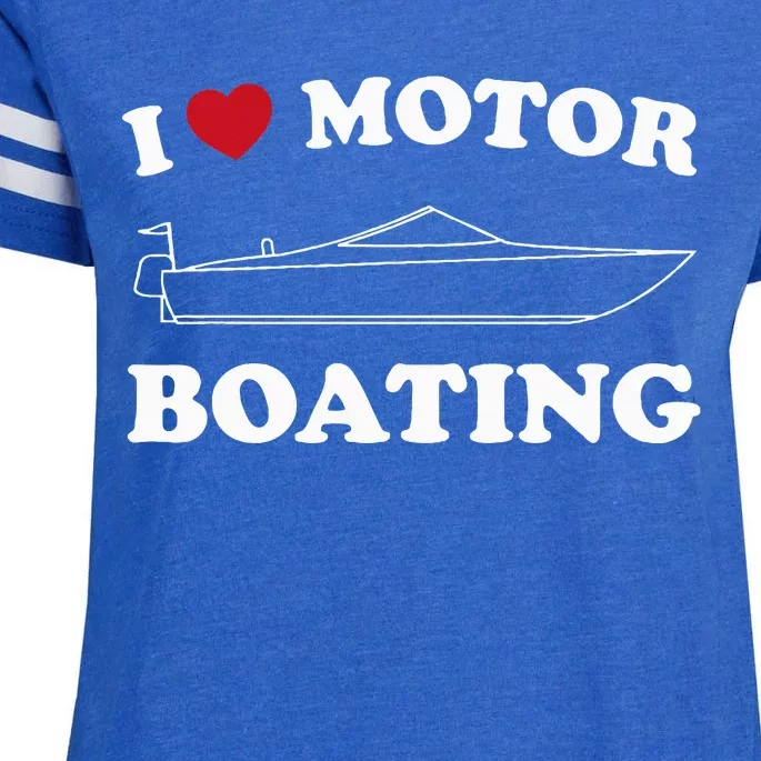 I Love Motor Boating Outfit Motorboat Lover Boater Enza Ladies Jersey Football T-Shirt