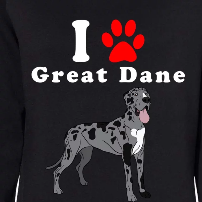 I Love My Great Dane Cute Gift Dog Lover Mom Or Dad Gift Womens California Wash Sweatshirt