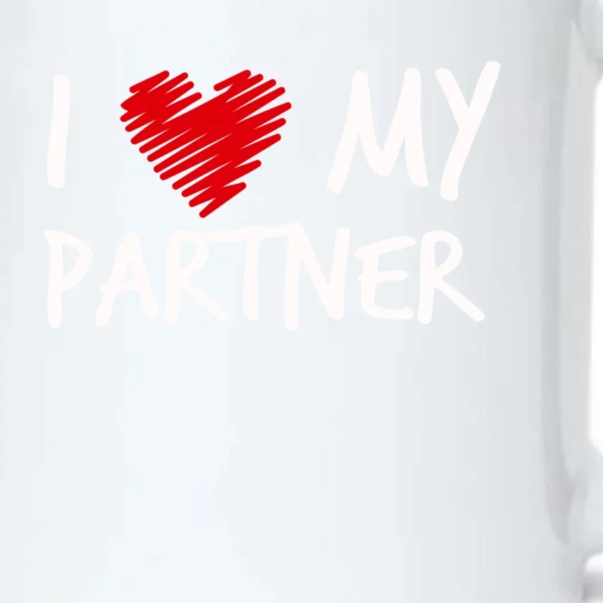 I Love My Partner Valentines Outfit Matching Wife Family Cute Gift Black Color Changing Mug