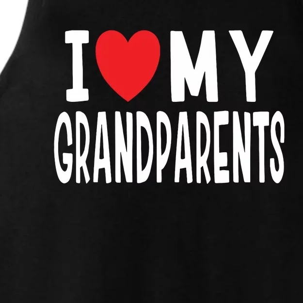 I Love My Grandparents Family Celebration Of Grandma Grandpa Ladies Tri-Blend Wicking Tank