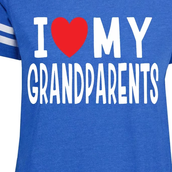 I Love My Grandparents Family Celebration Of Grandma Grandpa Enza Ladies Jersey Football T-Shirt