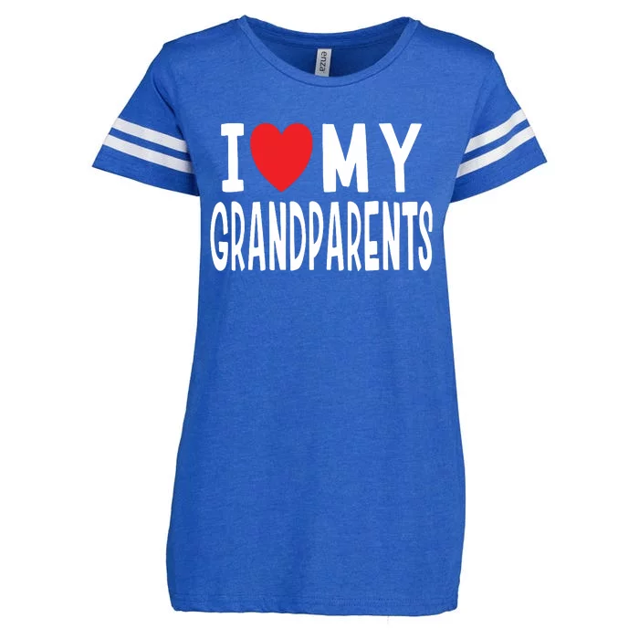 I Love My Grandparents Family Celebration Of Grandma Grandpa Enza Ladies Jersey Football T-Shirt