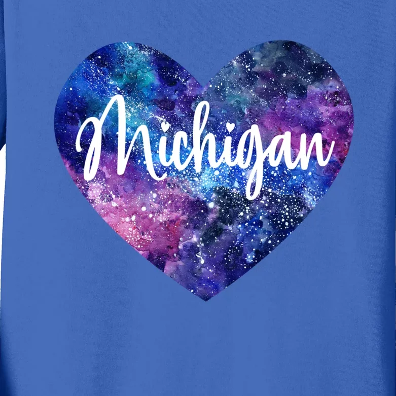 I Love Michigan Usa Cute Gift Kids Long Sleeve Shirt