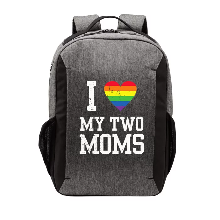 I Love My Two Moms Lesbian Mom LGBT Community Pride Month Vector Backpack