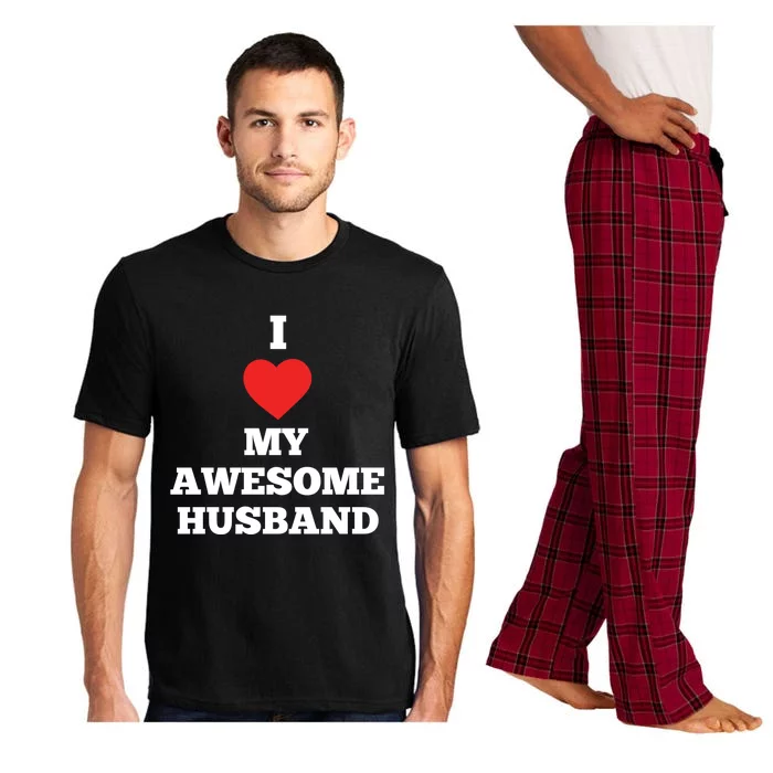 I Love My Awesome Husband Heart Valentines Day Anniversary Gift Pajama Set