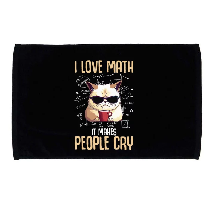 I Love Math It Makes People Cry Math Math Teacher Cat Microfiber Hand Towel