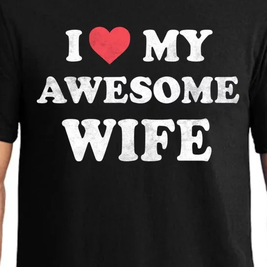 I Love My Awesome Wife Retro Happy Valentines Day Cute Gift Pajama Set