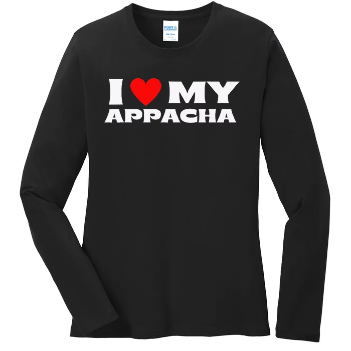 I Love My Appacha Grandpa Malayalam Language Ladies Long Sleeve Shirt