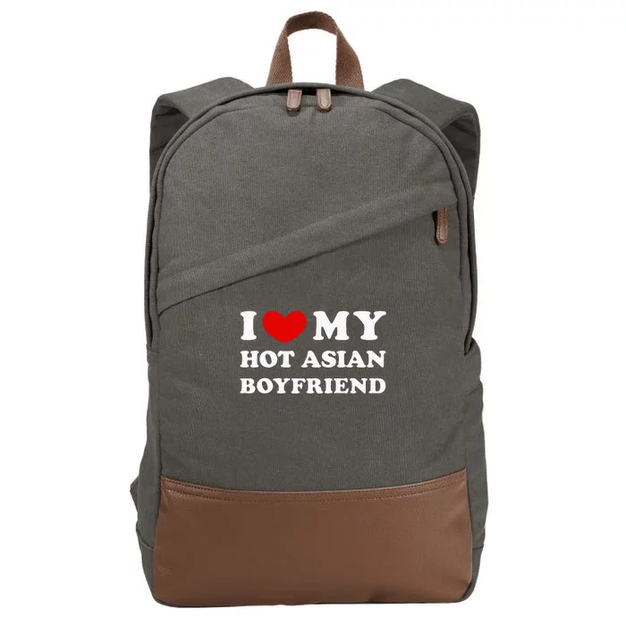 I Love My Hot Asian Boyfriend Cotton Canvas Backpack