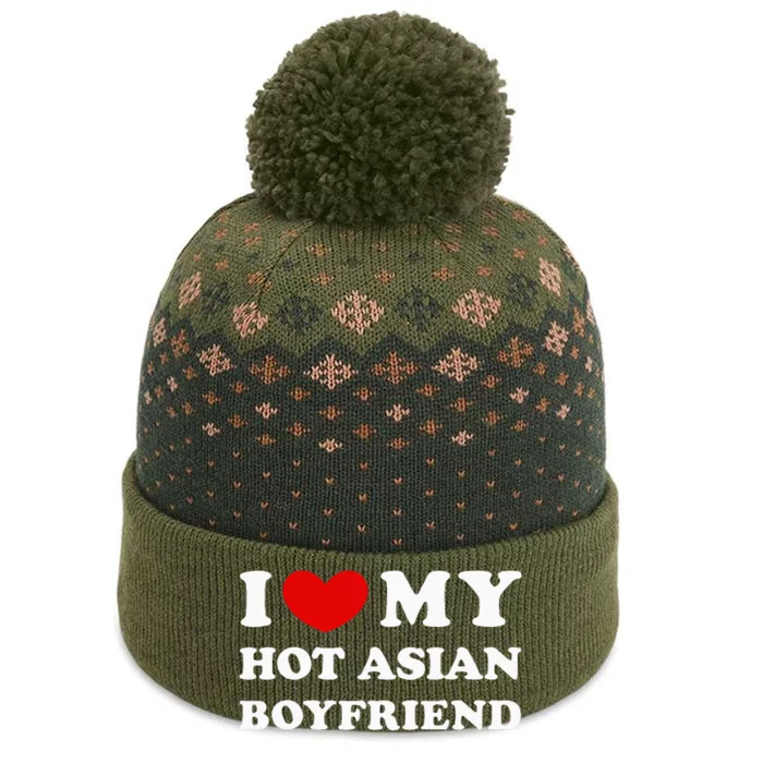 I Love My Hot Asian Boyfriend The Baniff Cuffed Pom Beanie