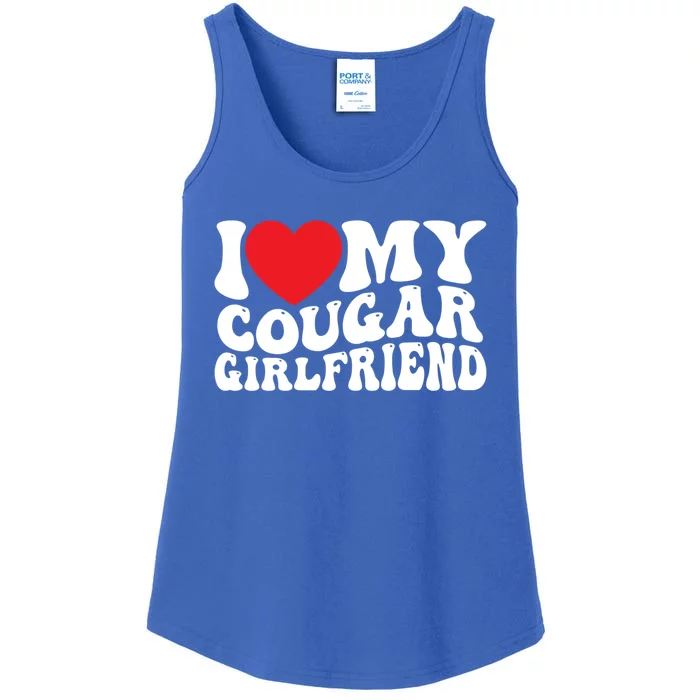 I Love My Cougar Friend Groovy Retro Gift Ladies Essential Tank