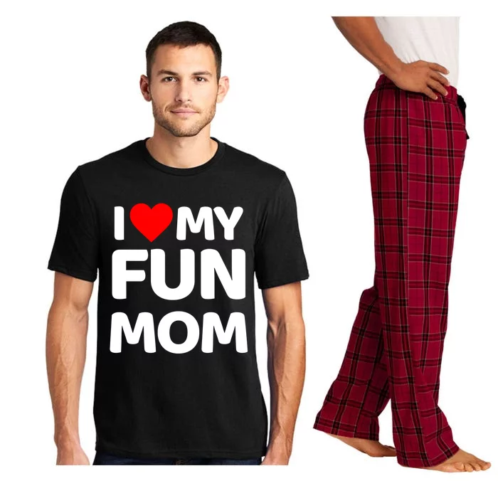 I Love My Mom Heart MotherS Day I Love My Fun Mom Gift Pajama Set