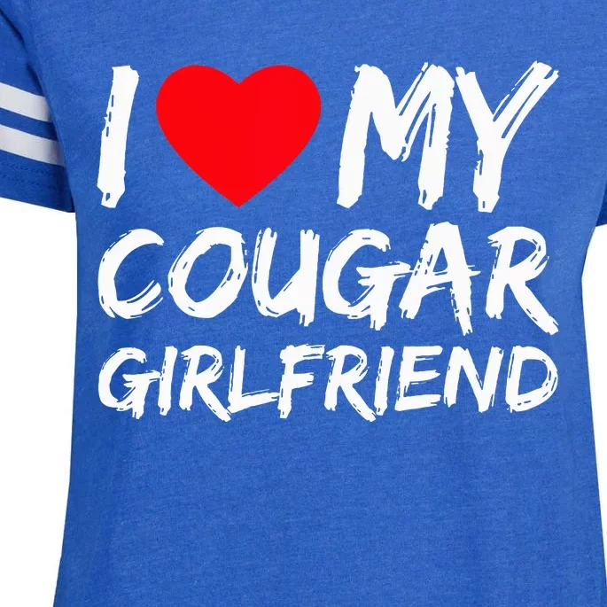 I Love My Cougar Girlfriend I Heart My Cougar Girlfriend GF Enza Ladies Jersey Football T-Shirt