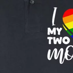 I Love My Two Moms Lesbian LGBT Pride Softstyle Adult Sport Polo