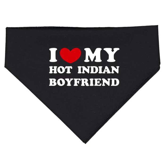 I Love My Hot Indian Friend Gift USA-Made Doggie Bandana