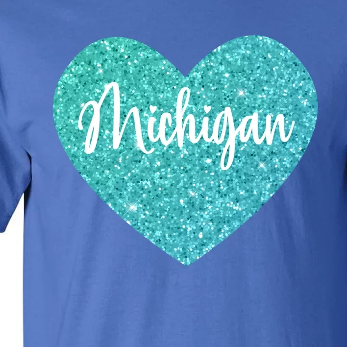 I Love Michigan Usa Heart Gift Tall T-Shirt