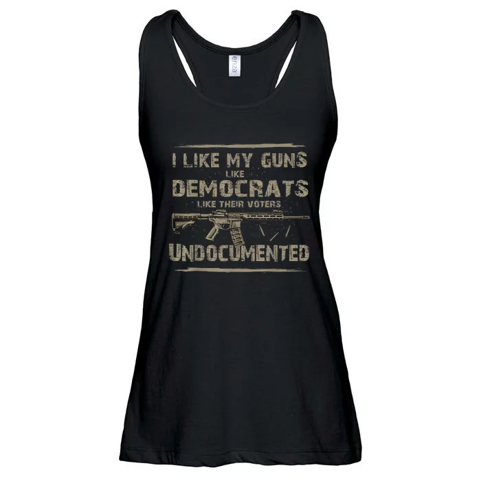 I Like My Guns Like Democrats Like Their Voters Undocumented Ladies Essential Flowy Tank